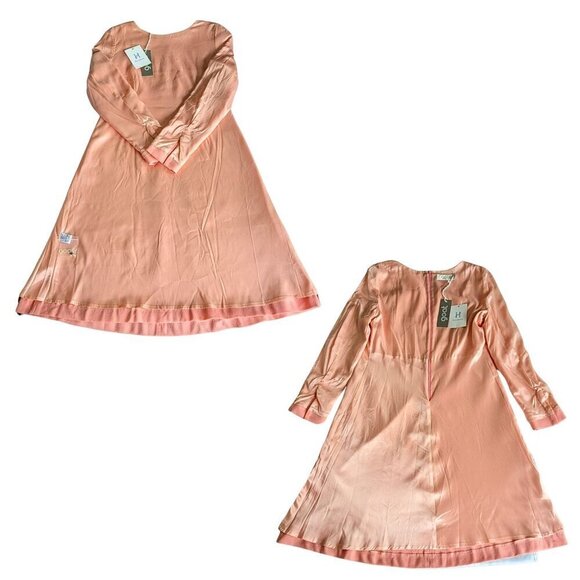 NWT GOAT JANE ATELIER Helena Sunset Coral Fit & Flare Wool Crepe Dress Size 12 - Picture 5 of 9